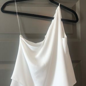 Impeccable Pig One Shoulder White Top